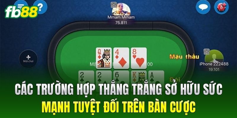 Các trường hợp thắng trắng sở hữu sức mạnh tuyệt đối trên bàn cược