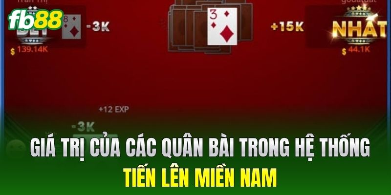trị của các quân bài trong hệ thống Tiến Lên Miền Nam